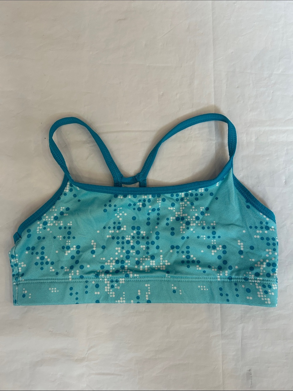 Old Navy Teal & Aqua Girls' Dot-Print Sports Bra